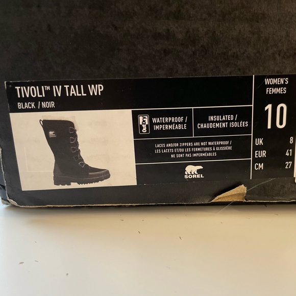 Sorel- Tivioli IV women’s black tall furry suede waterproof boots- 10 - Picture 12 of 14